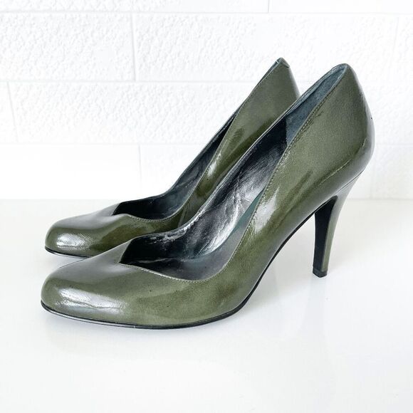 Nine West Womens Lucero Heels Round Toe Leather Stiletto Pumps Dark Green Size 8 - Picture 10 of 10